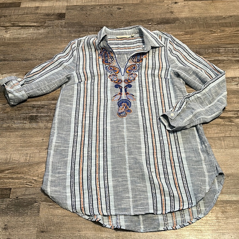 Soft Surroundings Embroidered Tunic Sz S
